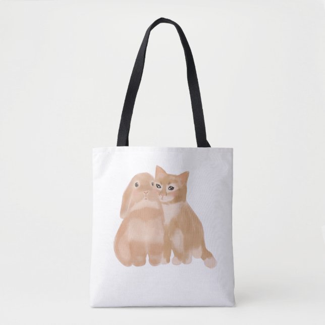 Hase und Katze! Totbeutel Tasche (Vorderseite)