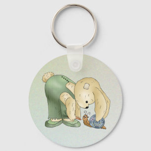 Hase und Schnecke Schlüsselanhänger