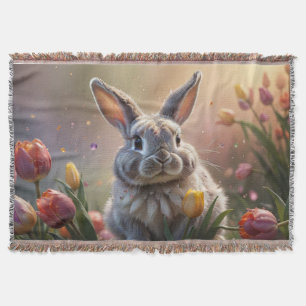 Hase und Tulpen Decke