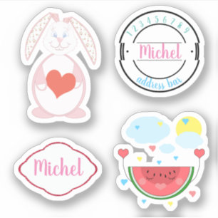 Hase, Wassermelone Slice, Baby, Briefmarke, farbig Aufkleber