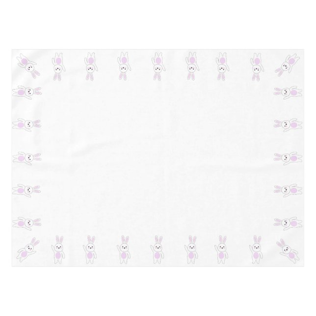 Hase. weiß und rosa tischdecke (Vorderseite (Horizontal))