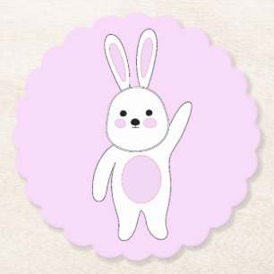 Hase. Weiß und rosa. Untersetzer