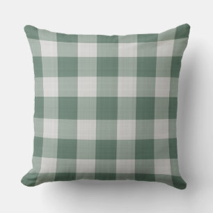 Haselgrün und weiß kariert Gingham Karo Kissen