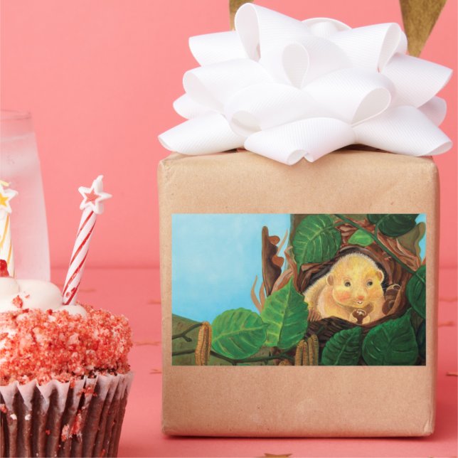 Haselnuss-Dormaus Rechteckiger Aufkleber (Party)