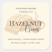 Haselnusscreme | Cozy Neutrale Sojakerzen-Etikette