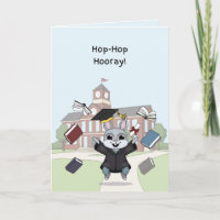 Hasen-Abschlusskarte für Kinder | „Hop-Hop Hurra“
