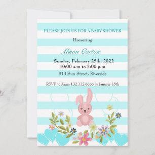 Hasen-Baby-Jungen-Baby-Shower-Einladung Einladung
