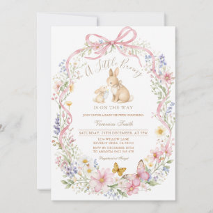 Hasen-Baby-Party-Einladung Mädchen Wildblume Einladung