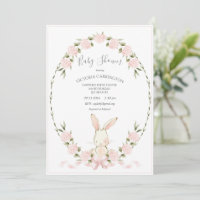 Hasen-Blumen-Hortensien Rosa Baby Shower