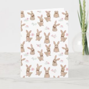 Hasen-Blumen-Wildblumen-Coquette-Schleife Karte