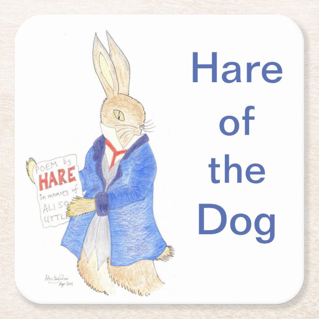 Hasen der Hundebiermatte Rechteckiger Pappuntersetzer (Vorderseite)