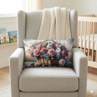 Hasen, gebettet zwischen Cottage-Rosen