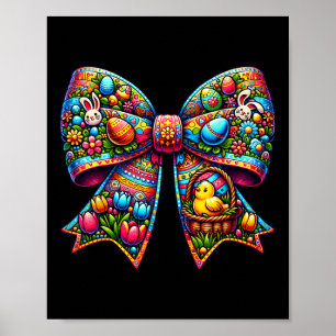 Hasen-Gesicht Coquette-Schleife Ostertag T-Shirts Poster