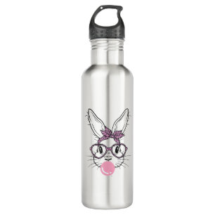 Hasen Gesicht Leopard Brillengläser Bubble Gum Ost Edelstahlflasche