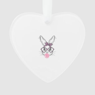 Hasen-Gesicht Leopard Brillengläser Bubble Gum Ost Ornament