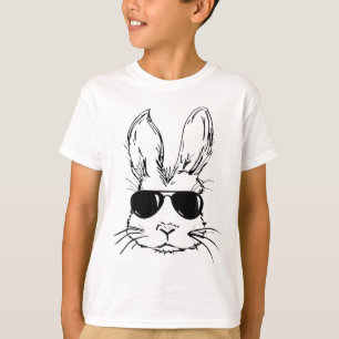 Hasen-Gesicht mit Sonnenbrille für Jungen Männer K T-Shirt