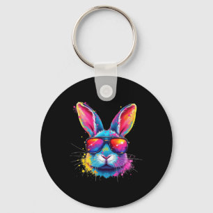 Hasen-Gesicht mit Tie Dye Brille Frohen Ostertag M Schlüsselanhänger
