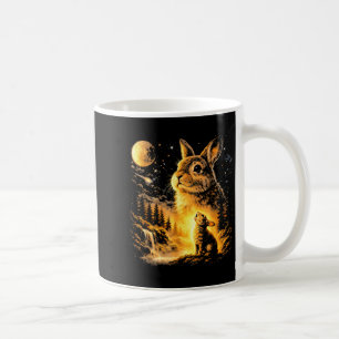 Hasen heult zum Mond Vintage 90er Tiere Kaffeetasse