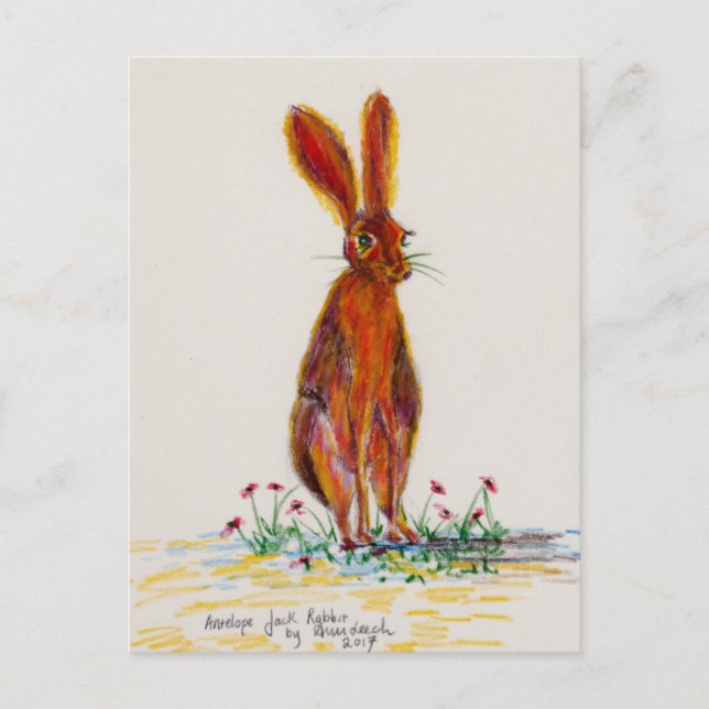 Hasen in den Mohnblumen Postkarte (Vorderseite)