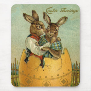 Hasen in einem goldenen Ei, Vintage viktorianische Mousepad