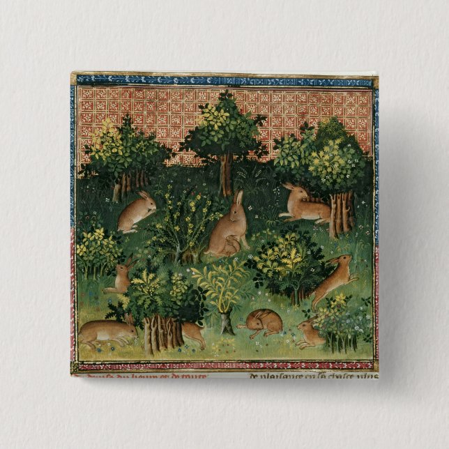 Hasen in einem Holz Button (Vorderseite)