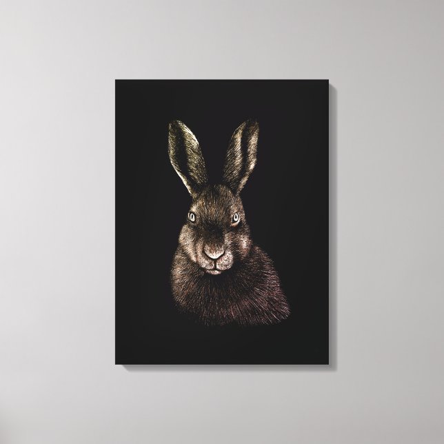 Hasen, Kaninchen, zeichnend Leinwanddruck (Vorderseite)