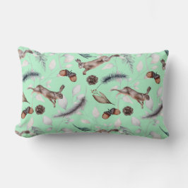 Hasen-Kiefer-Kone-Acorn-Twigs-Feathers Lendenkissen