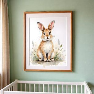 Hasen-Kinderzimmer-Wandkunst – Wald-Babyzimmer Poster