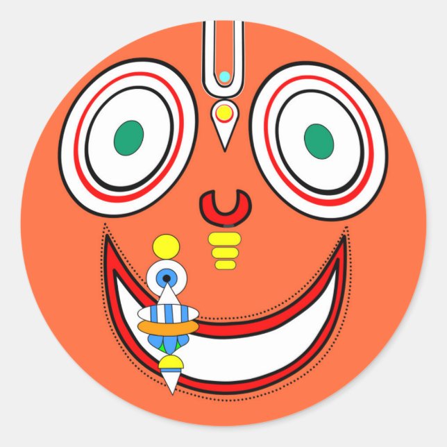 Hasen Krishna Runder Aufkleber (Vorderseite)
