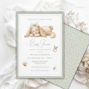 Hasen Küsse Baby-Wünsche Baby Shower Einladung