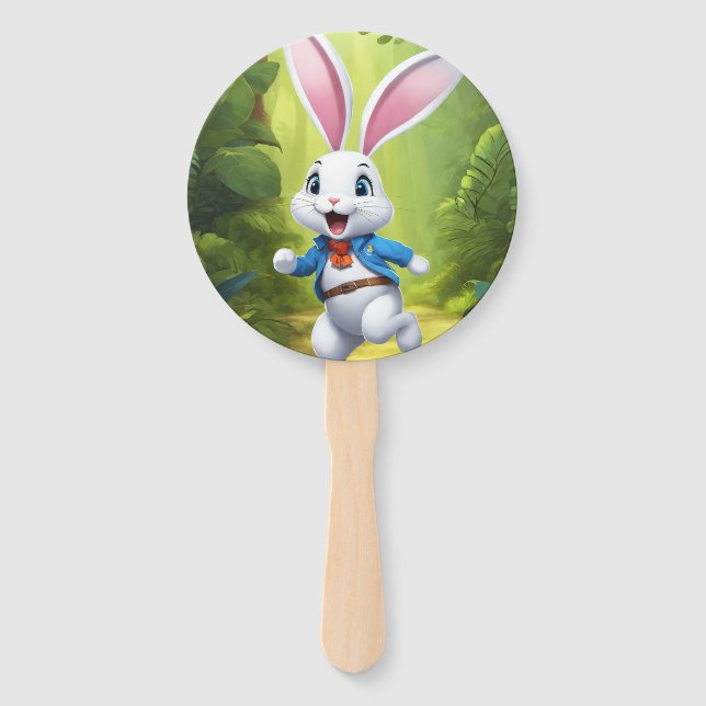 Hasen-Logo Schwarzes Gästebuch Fächer (Vorderseite)