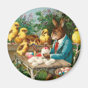 Hasen malt Ostereier Vintage Magnet
