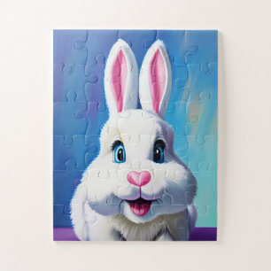 Hasen mit niedlich blauen Augen und Ohren