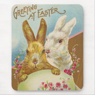 Hasen-Ostergrüße Vintage Mousepad