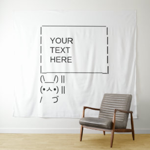 Hasen Protestschild / Anpassbare ASCII-Textkunst Wandteppich