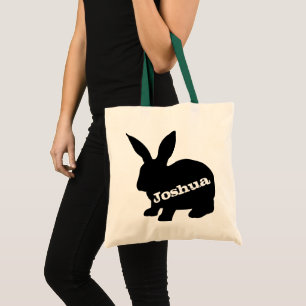 Hasen-Silhouette Personalisierte Name-Tasche Tragetasche