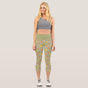 Hasen- und Welpenmuster Capri Leggings