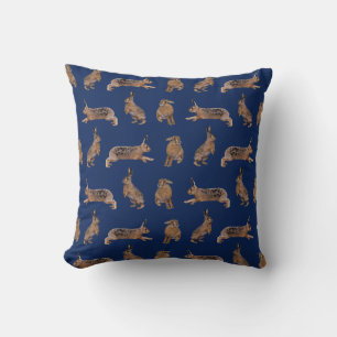 Hasen Wahnsinn Kissen (Navy)