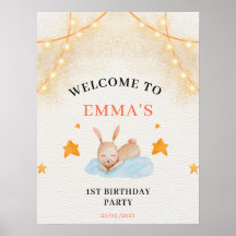 Hasen zum ersten Geburtstag, Werteposter-Papier