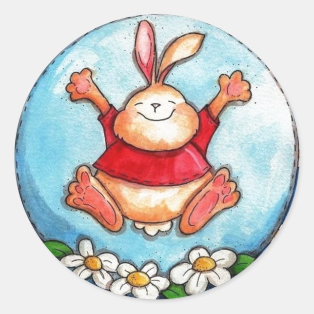 Hasenaufkleber Runder Aufkleber (Vorderseite)