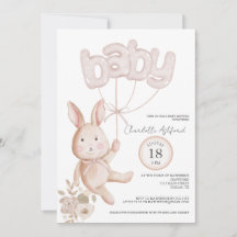 Hasenballons Aquarell Boho Neutrale Babyparty
