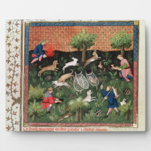 Hasenjagd, aus dem Livre de Fotoplatte