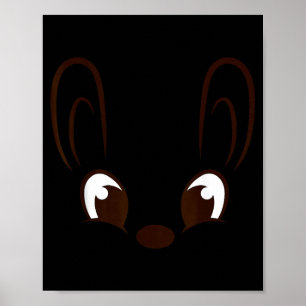Hasenjunge-Gesicht Kaninchen Halloween-Kostüm Oste Poster