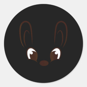 Hasenjunge-Gesicht Kaninchen Halloween-Kostüm Oste Runder Aufkleber