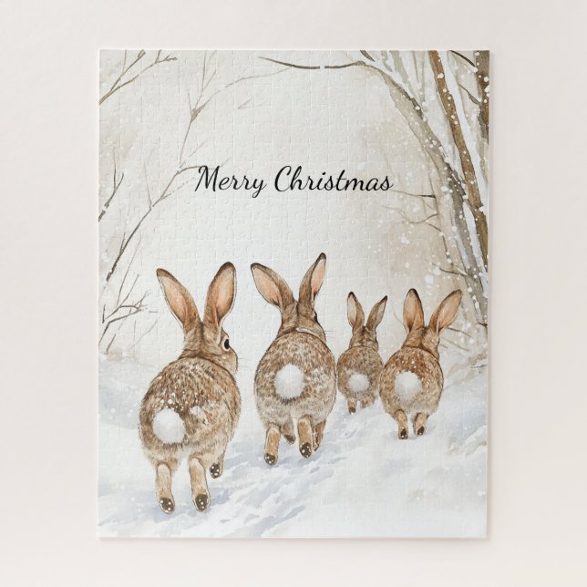 Hasenkaninchen Wälder Weihnachten (Vertikal)
