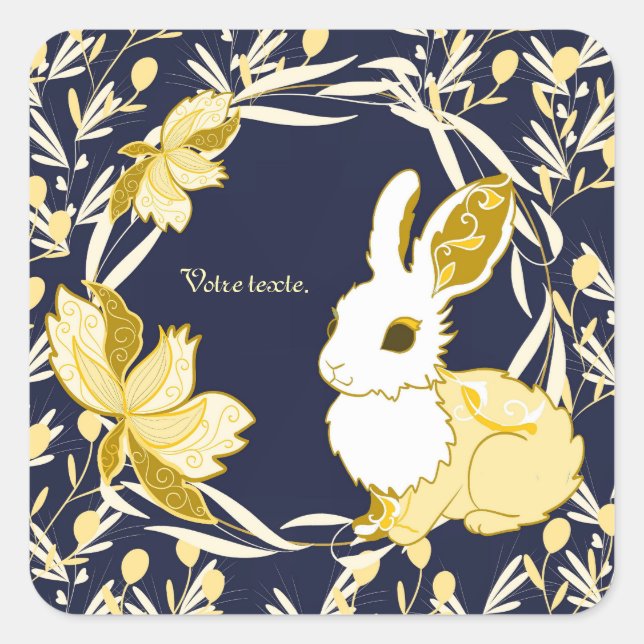 Hasenkoko Quadratischer Aufkleber (Vorderseite)