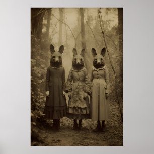 Hasenkult des Waldes, Vintage-Fotografie Poster
