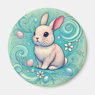 ~ Hasenmagnet ~ Ostereier & Spiralen ~ Magnet