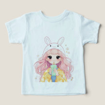 Hasenmützen-Cartoon-T-Shirt für Kleinkinder