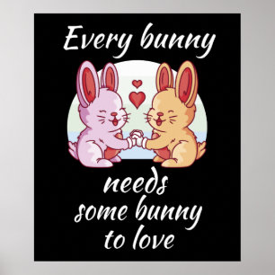 Hasenpaar Liebesherz Ostern Verliebte Poster